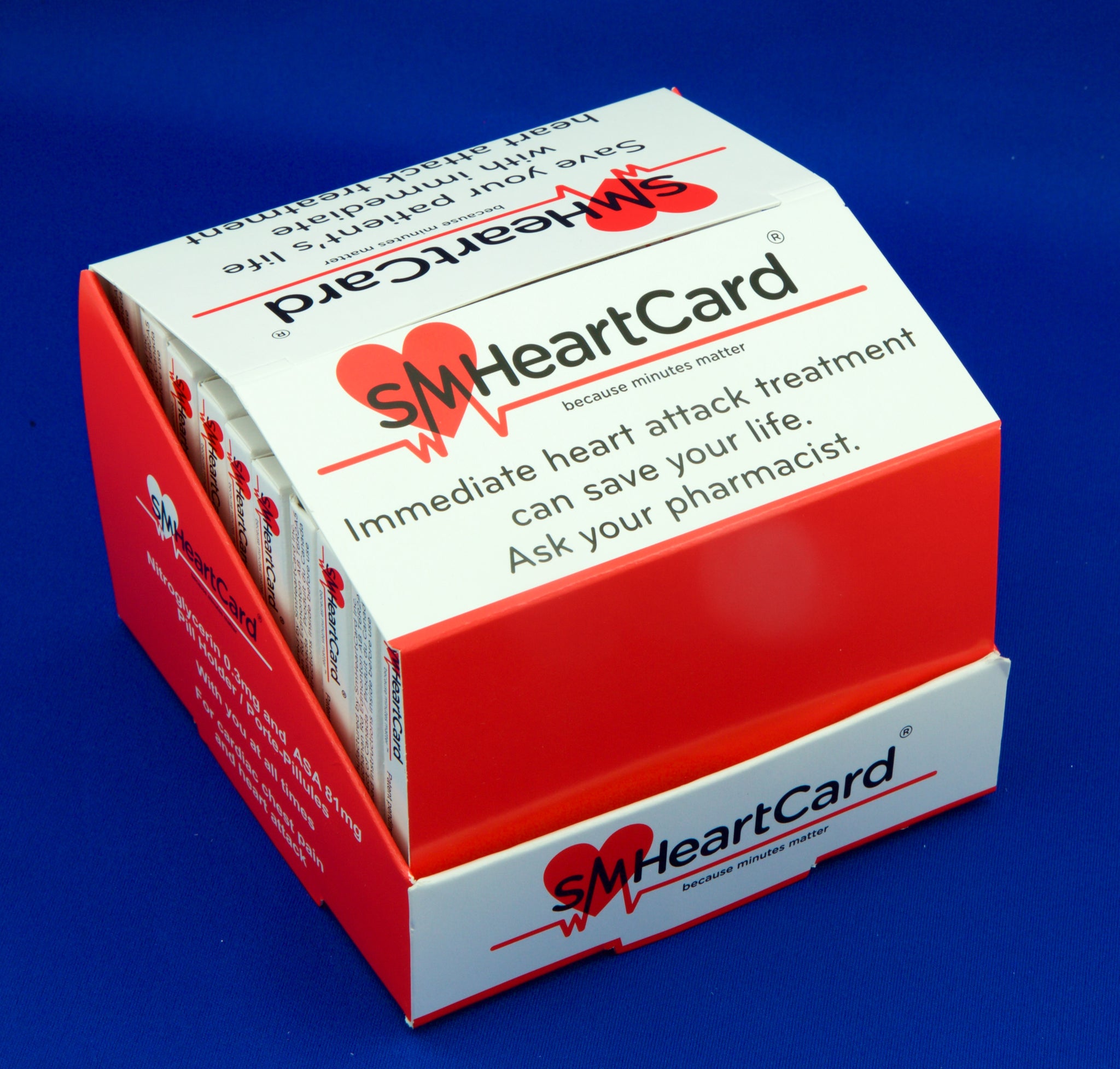 Pharmacy Starter Kit No Pills: Display Box with 20 EMPTY SMHeartCards & Patient Assessment Forms Prescription Pad