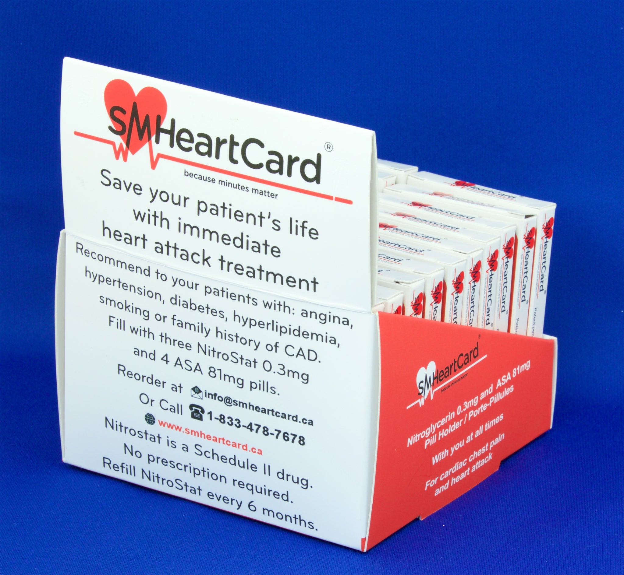 Pharmacy Starter Kit No Pills: Display Box with 20 EMPTY SMHeartCards & Patient Assessment Forms Prescription Pad