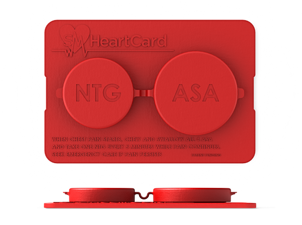SMHeartCard Loaded - ships to you with Nitroglycerin and ASA pills inside