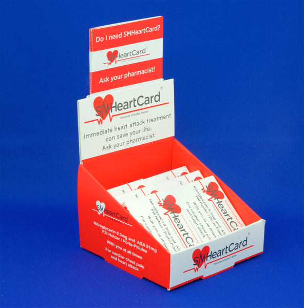 Pharmacy Starter Kit No Pills: Display Box with 6 EMPTY SMHeartCards & Patient Assessment Forms Prescription Pad
